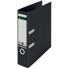 Leitz Iratrendező, 80 mm, A4, karton, újrahasznosított, LEITZ "180 Recycle", fekete gyűrűskönyv