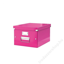 Leitz Irattároló doboz, A4, lakkfényű, LEITZ Click&Store, rózsaszín (E60440023) irattartó