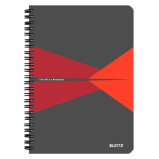 Leitz Office spirálfüzet karton borítóval, A5, vonalas szürke-piros (44590025) (leitz44590025) füzet
