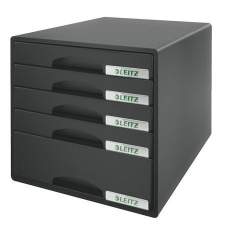 Leitz Plus irattartó műanyag 5 fiókos fekete (52110095/E52110095) irattartó