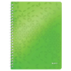 Leitz Spirálfüzet, A4, kockás, 80 lap, LEITZ "Wow", zöld