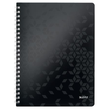 Leitz Spirálfüzet, A4, kockás, 80 lap, LEITZ "Wow", fekete füzet