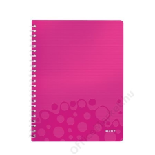 Leitz Spirálfüzet, A4, kockás, 80 lap, LEITZ Wow, rózsaszín (E46380023) füzet