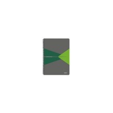 Leitz Spirálfüzet, A4, kockás, 90 lap, laminált karton borító, LEITZ Office, szürke-zöld füzet