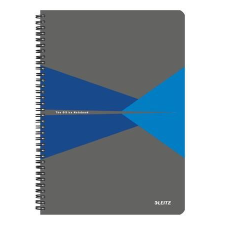 Leitz spirálfüzet, A4, kockás, 90 lap, "Office", szürke-kék (E44950035) (E44950035) füzet