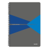  LEITZ Spirálfüzet, A4, kockás, 90 lap, PP borító, LEITZ "Office", szürke-kék