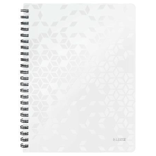 LEITZ Spirálfüzet, A4, vonalas, 80 lap, LEITZ "Wow", fehér füzet