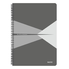 Leitz spirálfüzet, A4, vonalas, 90 lap, "Office", szürke (E44960085) (E44960085) füzet