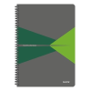 Leitz Spirálfüzet, A4, vonalas, 90 lap, PP borító, LEITZ "Office", szürke-zöld
