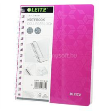 Leitz Spirálfüzet A5, 80lap kockás Wow rózsaszín (LEITZ_35639) füzet