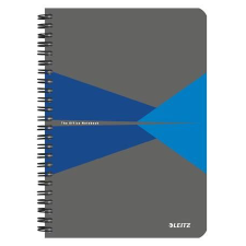 Leitz spirálfüzet, A5, kockás, 90 lap, "Office", szürke-kék (E44980035) (E44980035) füzet