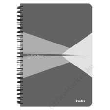 Leitz Spirálfüzet, A5, kockás, 90 lap, PP borító, LEITZ "Office", szürke (E44980085) füzet