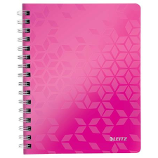  LEITZ Spirálfüzet, A5, vonalas, 80 lap, LEITZ &quot;Wow&quot;, rózsaszín füzet