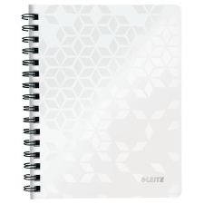 Leitz Spirálfüzet, A5, vonalas, 80 lap, LEITZ "Wow", fehér füzet