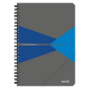 Leitz Spirálfüzet, A5, vonalas, 90 lap, PP borító, LEITZ "Office", szürke-kék (E44990035)