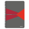 Leitz Spirálfüzet, A5, vonalas, 90 lap, PP borító, LEITZ "Office", szürke-piros