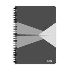 Leitz Spirálfüzet LEITZ Office A/5 karton borítóval 90 lapos kockás szürke füzet