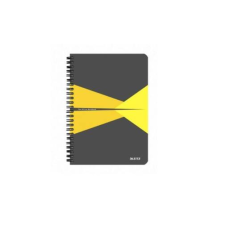 Leitz Spirálfüzet LEITZ Office A/5 PP borítóval 90 lapos kockás sárga füzet