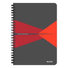 Leitz Spirálfüzet LEITZ Office A/5 PP borítóval 90 lapos vonalas piros füzet