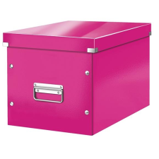 Leitz Tároló doboz, lakkfényű, L méret, LEITZ "Click&Store", rózsaszín irattartó