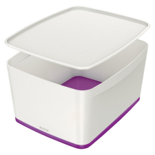 Leitz Tároló doboz LEITZ Wow Mybox fedeles műanyag nagy fehér/lila papírárú, csomagoló és tárolóeszköz