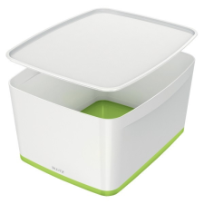 Leitz Tároló doboz LEITZ Wow Mybox fedeles műanyag nagy fehér/zöld papírárú, csomagoló és tárolóeszköz