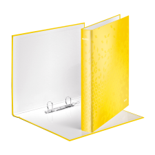 Leitz Wow 2 Gyűrűs könyv A4 D alakú lakkfényű - Sárga (42410016) gyűrűskönyv