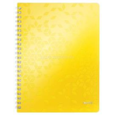 Leitz Wow spirálfüzet, A4, kockás, 80 lap (sárga) (LEITZ_46380016) füzet