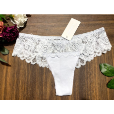 Lemila csipkés francia fazonú csipőtanga 3XL-5XL méret fehér