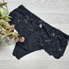 Lemila Magas derekú csipkés tanga 2XL, Fekete női alsó