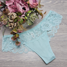 Lemila Női féltanga pamut csipke-derékkal Türkiz, XL női alsó