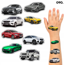 LEMOSHATÓ TETOVÁLÁSOK GYEREKEKNEK IDEIGLENES MERCEDES AUTÓK - 8 EL. / 150 MODELL csillámtetoválás