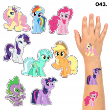  LEMOSHATÓ TETOVÁLÁSOK GYEREKEKNEK IDEIGLENES MY LITTLE PONY - 8 EL. / 150 RAJZ csillámtetoválás