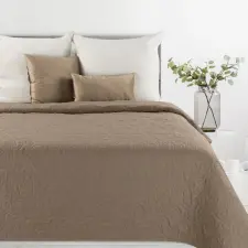  Len4 vászon szerkezetű préselt mintás ágytakaró Barna 200 x 220 cm lakástextília