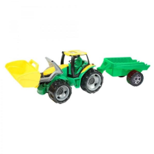 LENA Nagy traktor utánfutóval, homlokrakodóval (02123) autópálya és játékautó