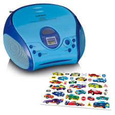 Lenco SCD-24BU Kids Rádió - Kék hordozható cd és kazettás rádió hangszóróval
