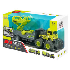  Lendkerekes teherautó utánfutóval autópálya és játékautó