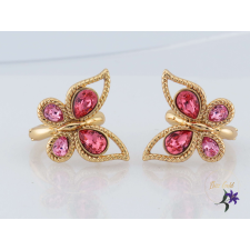  Lénia antiallergén pink kristályköves pillangó fülbevaló-18 fülbevaló