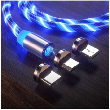  Lenyűgözően villogó mágneses USB töltőkábel cserélhető fejekkel (THM) (BBL) mobiltelefon kellék