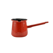 LEO-10237 Zománcozott kávékiöntő csőrös nyeles 720 ml piros-fekete konyhai eszköz