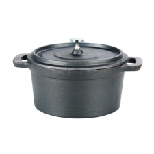 LEO-10389 Öntöttvas lábas mini 14*7 cm (kezelt) edény