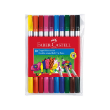 LEO-8484 Faber-Castell: Kétvégű, kimosható, 10 db-os filctoll készlet filctoll, marker