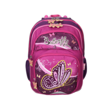 LEO-9043 Spirit Pillangós lila-pink ergonomikus iskolatáska iskolatáska