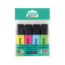 LEO-9328 Stanger szövegkiemelő készlet - 4 darab filctoll, marker