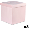 Leobert Összecsukható Puff L Gombokkal - 38x38x38cm Bársony Rózsaszín x 8 (model_15474_8)
