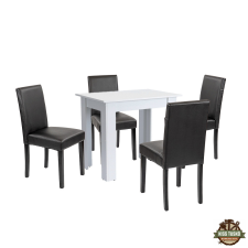  Leon 4+1 étkező garnitúra fehér-fekete bútor