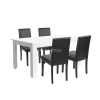  Leon 4+1 étkező garnitúra fehér-fekete