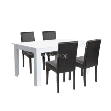  Leon 4+1 étkező garnitúra fehér-fekete bútor