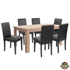  Leon 6+1 étkező garnitúra sonoma tölgy-fekete bútor
