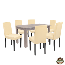  Leon 6+1 étkező garnitúra yorki tölgy-bézs bútor